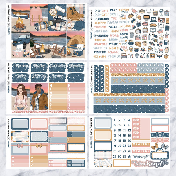 HP MINI Kit Camping // Weekly Planner Stickers Kit // Happy Planner Classic
