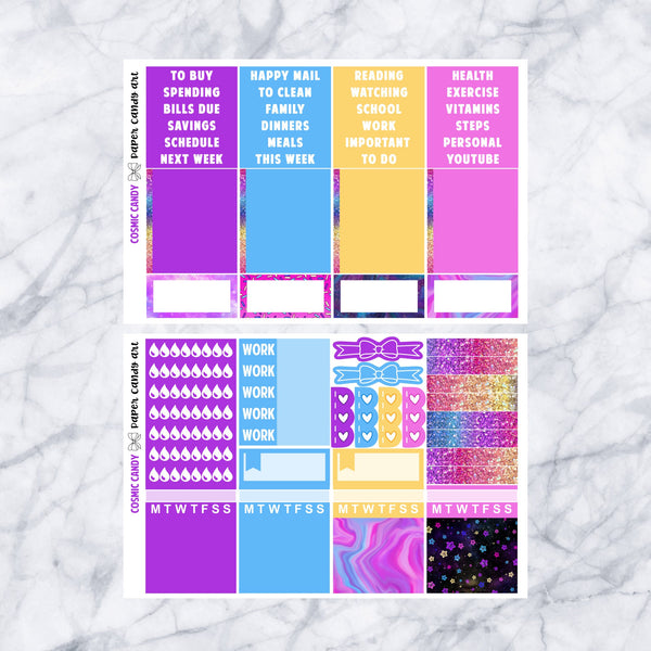 HP DELUXE Kit Cosmic Candy // Weekly Planner Stickers Kit // Happy Planner Classic