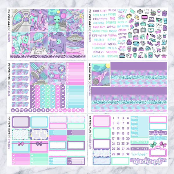 EC MINI Kit Outer Space // Weekly Planner Stickers Kit // Erin Condren