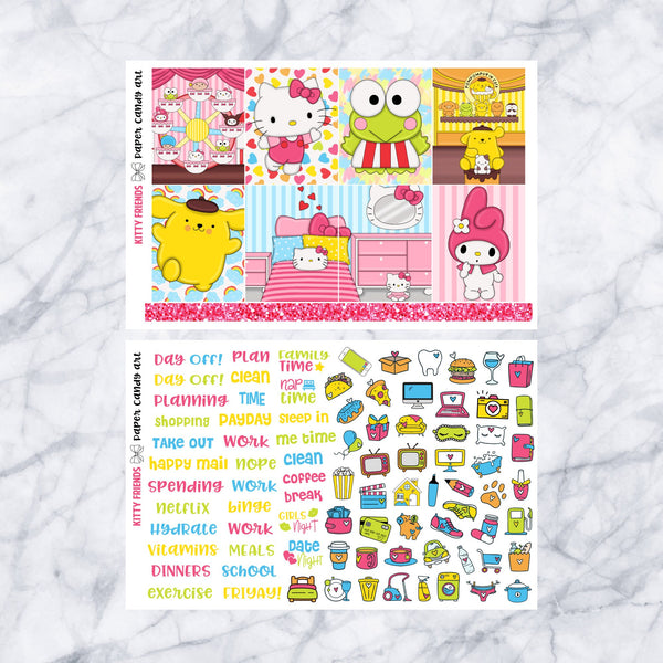 EC MINI Kit Kitty Friends // Weekly Planner Stickers Kit // Erin Condren