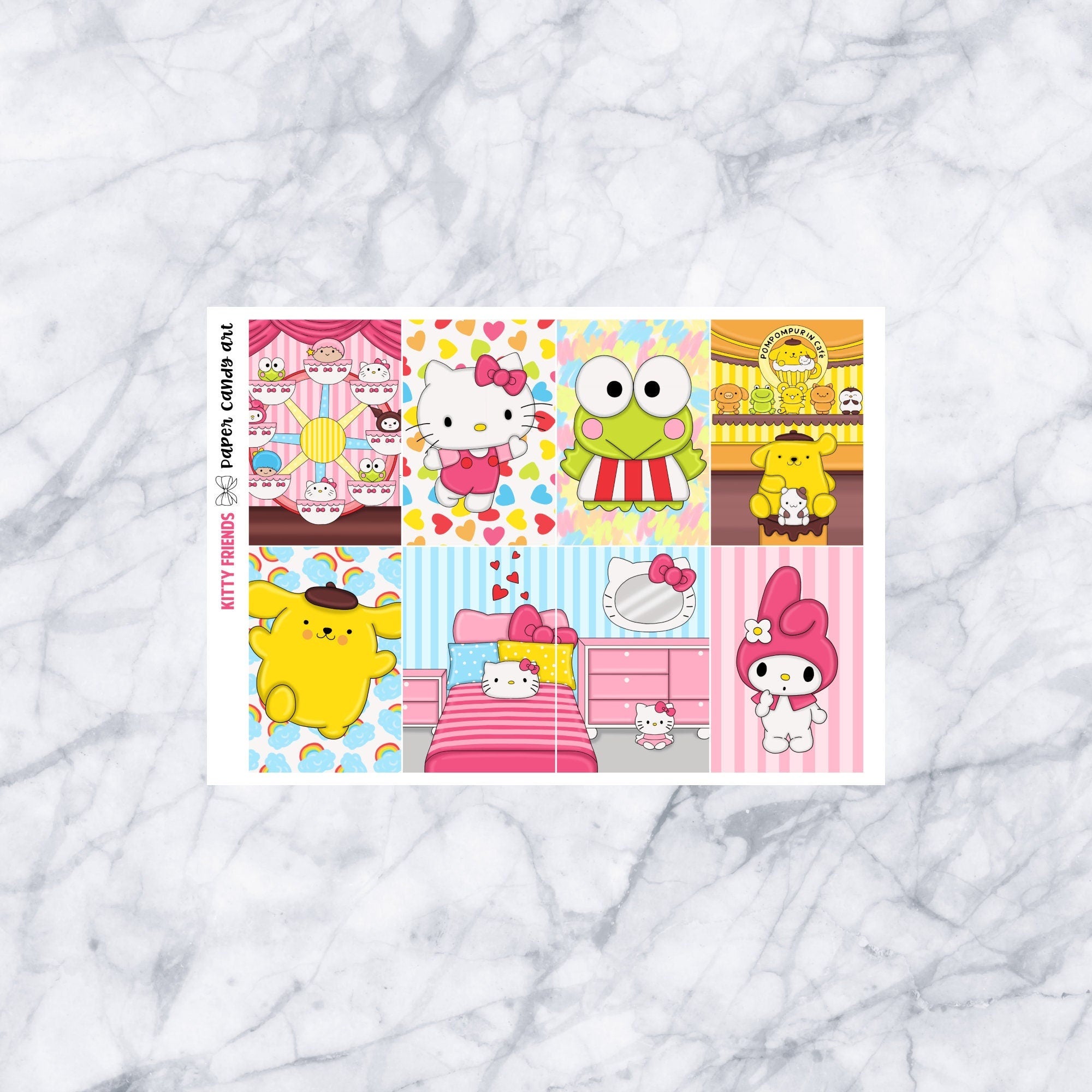 HP MINI Kit Kitty Friends // Weekly Planner Stickers Kit // Happy Planner Classic