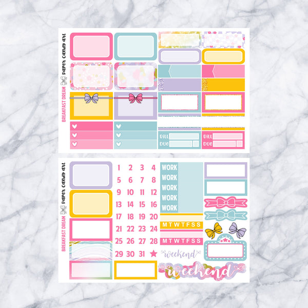 HP MINI Kit Breakfast Dream // Weekly Planner Stickers Kit // Happy Planner Classic