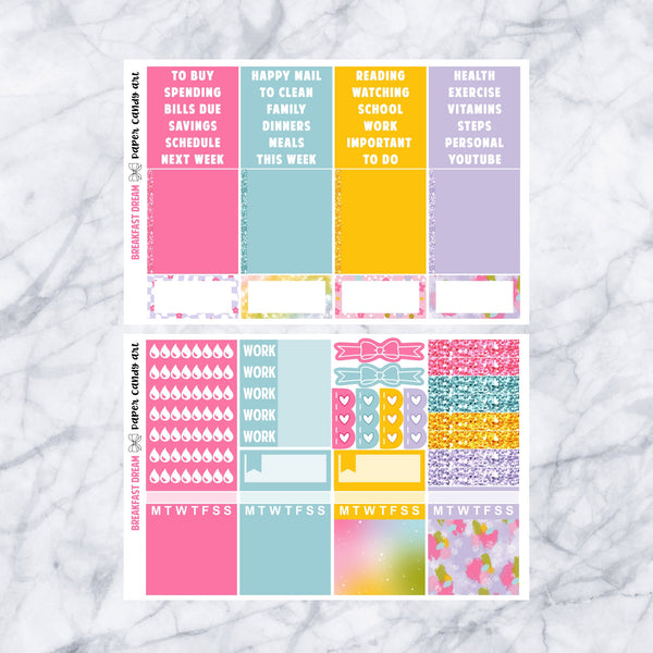 HP DELUXE Kit Breakfast Dream // Weekly Planner Stickers Kit // Happy Planner Classic
