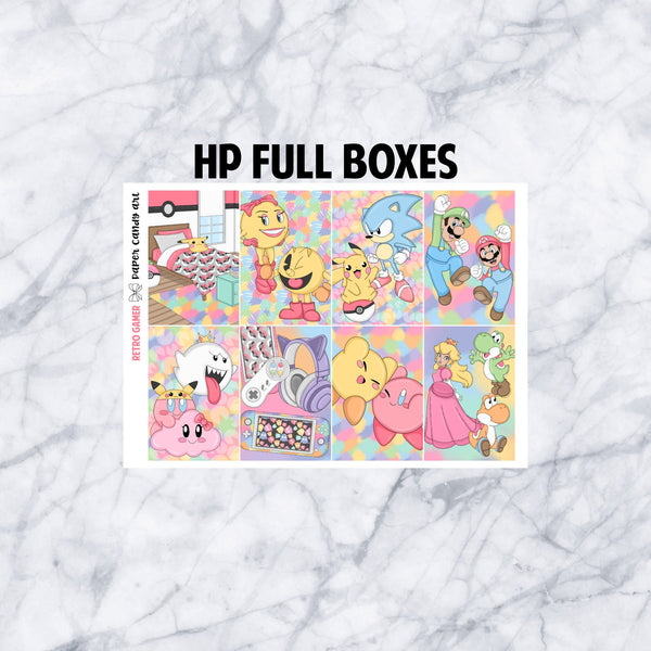 ADD-ONS Retro Gamer // Planner Stickers // double box, glitter headers, full boxes, deco, fashion girls