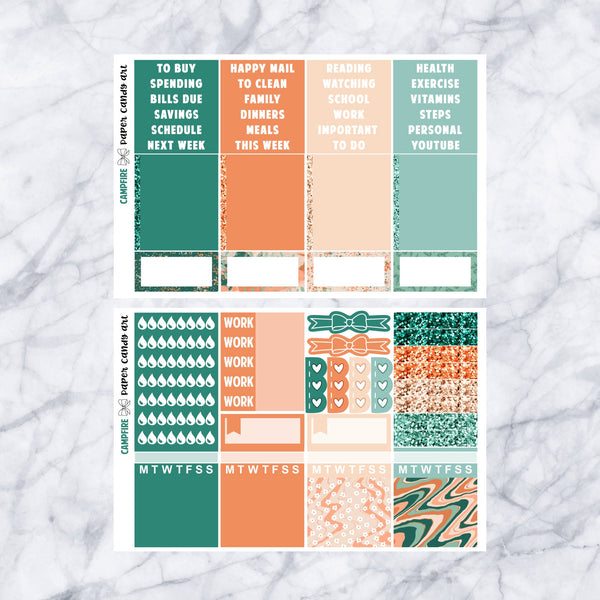 HP DELUXE Kit Campfire // Weekly Planner Stickers Kit // Happy Planner Classic