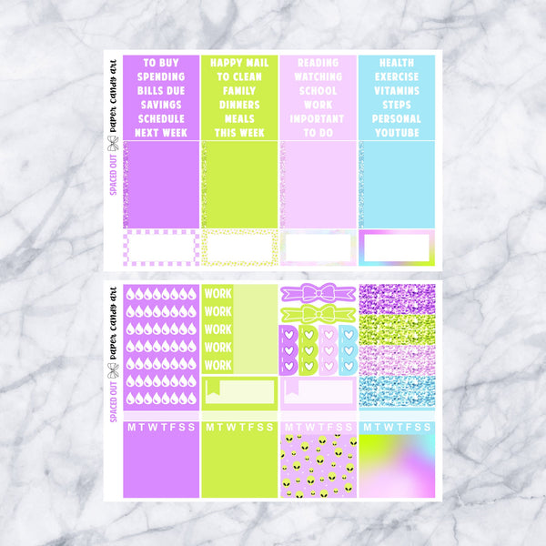 HP DELUXE Kit Spaced Out // Weekly Planner Stickers Kit // Happy Planner Classic