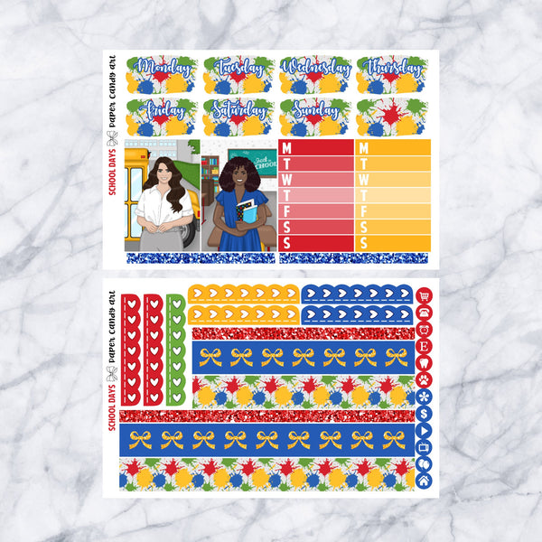 HP DELUXE Kit School Days // Weekly Planner Stickers Kit // Happy Planner Classic