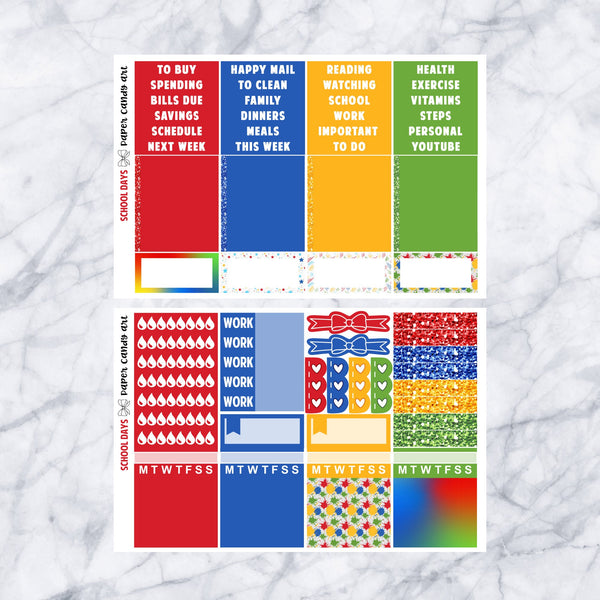 EC DELUXE Kit School Days // Weekly Planner Stickers Kit // Erin Condren