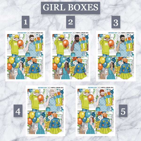 ADD-ONS Birthday Boy // Planner Stickers // double box, glitter headers, full boxes, deco, fashion girls