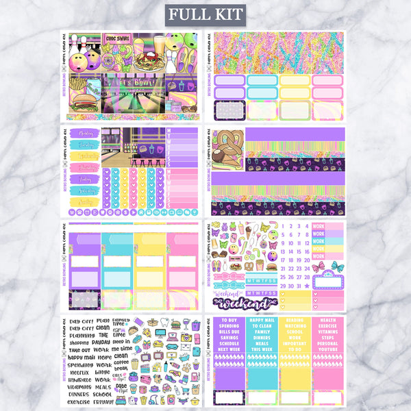 EC Kit Retro Bowling // Weekly Planner Stickers Kit // Erin Condren