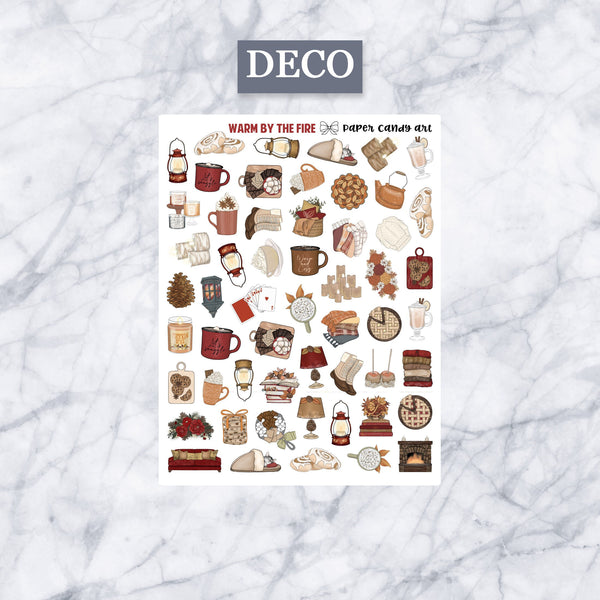 ADD-ONS Warm by the Fire // Planner Stickers // double box, glitter headers, full boxes, deco, fashion girls