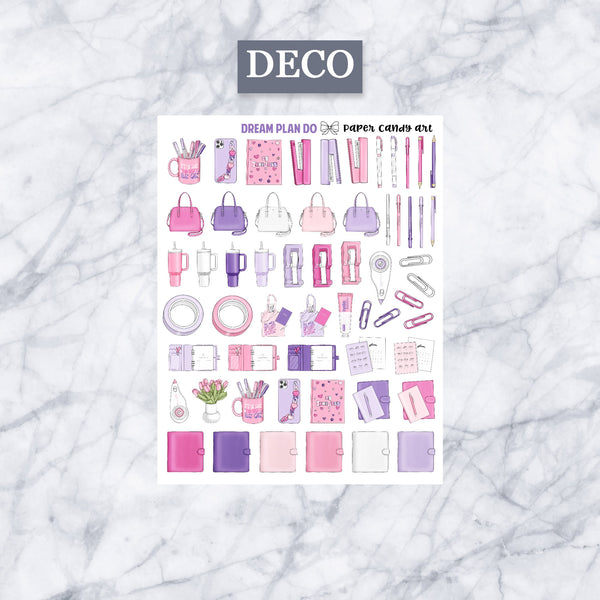 ADD-ONS Dream Plan Do // Planner Stickers // double box, glitter headers, full boxes, deco, fashion girls