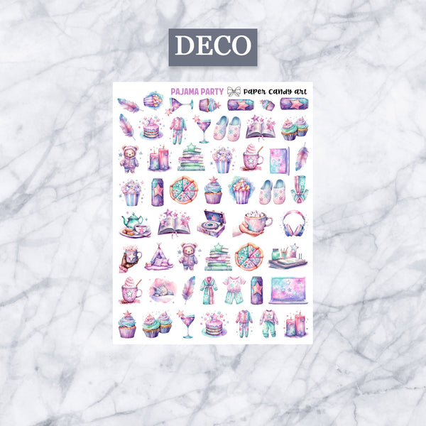 ADD-ONS Pajama Party // Planner Stickers // double box, glitter headers, full boxes, deco, fashion girls