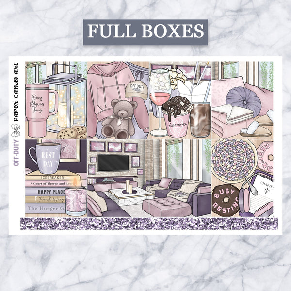ADD-ONS Off-Duty // Planner Stickers // double box, glitter headers, full boxes, deco, fashion girls