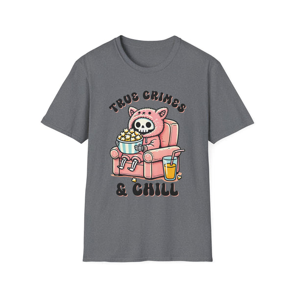 True Crimes and Chill Unisex Softstyle T-Shirt