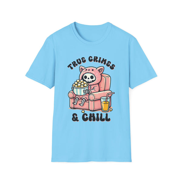 True Crimes and Chill Unisex Softstyle T-Shirt