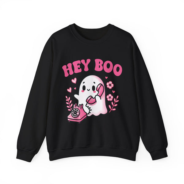 Hey Boo Ghost Unisex Heavy Blend™ Crewneck Sweatshirt