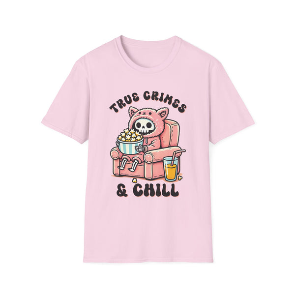 True Crimes and Chill Unisex Softstyle T-Shirt