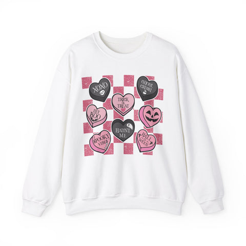 Pink Candy Hearts Unisex Heavy Blend™ Crewneck Sweatshirt