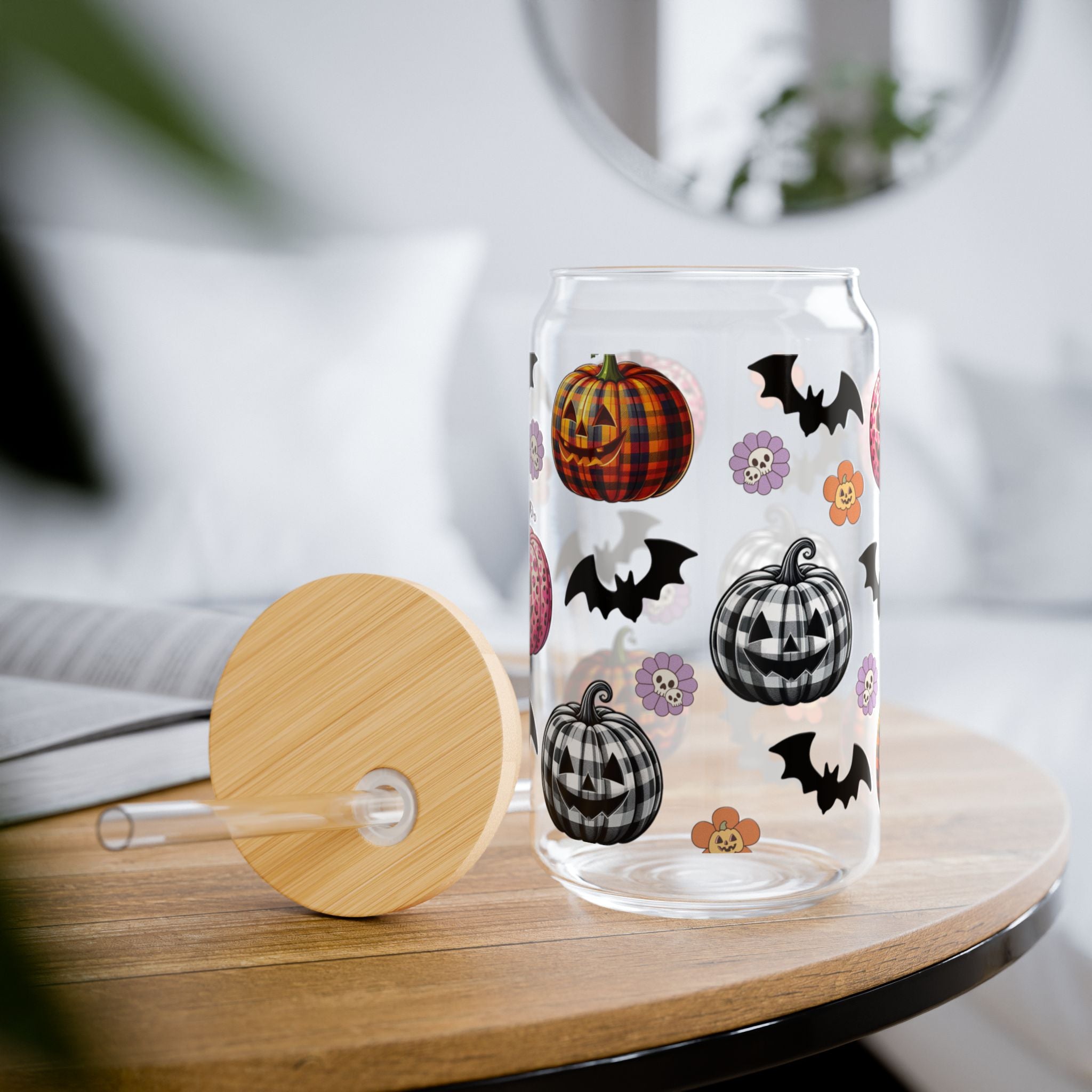 Jack O' Lanterns Sipper Glass, 16oz