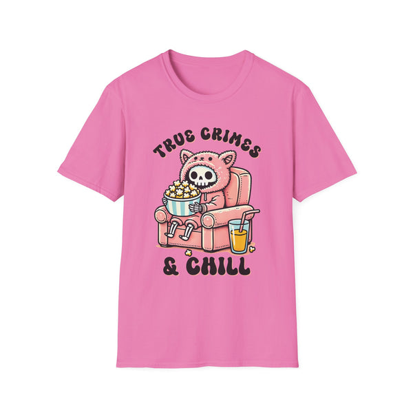 True Crimes and Chill Unisex Softstyle T-Shirt