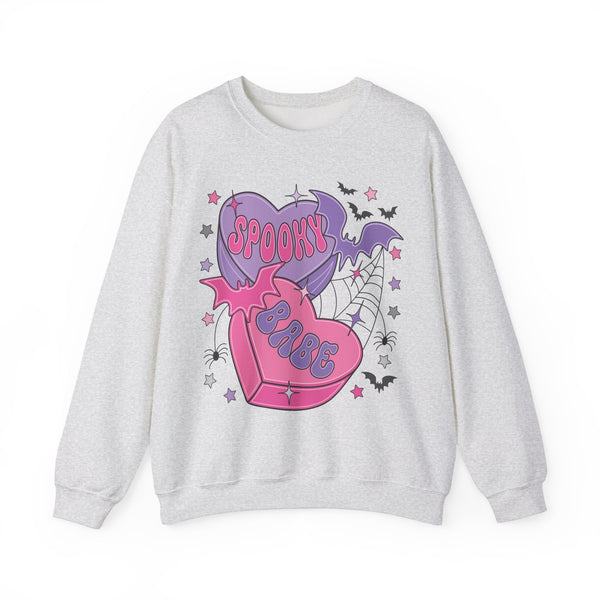 Spooky Babe Candy Conversation Hearts Unisex Heavy Blend™ Crewneck Sweatshirt