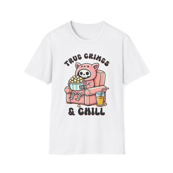 True Crimes and Chill Unisex Softstyle T-Shirt