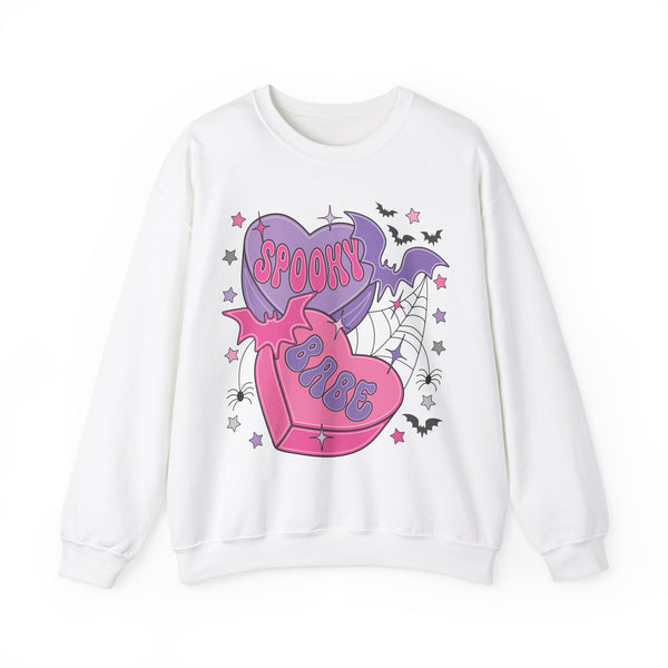 Spooky Babe Candy Conversation Hearts Unisex Heavy Blend™ Crewneck Sweatshirt