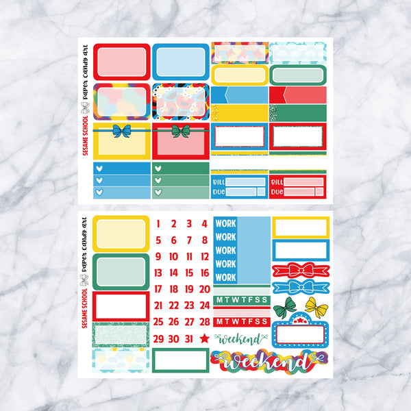 EC MINI KIT Sesame School // Weekly Planner Stickers Kit // Erin Condren