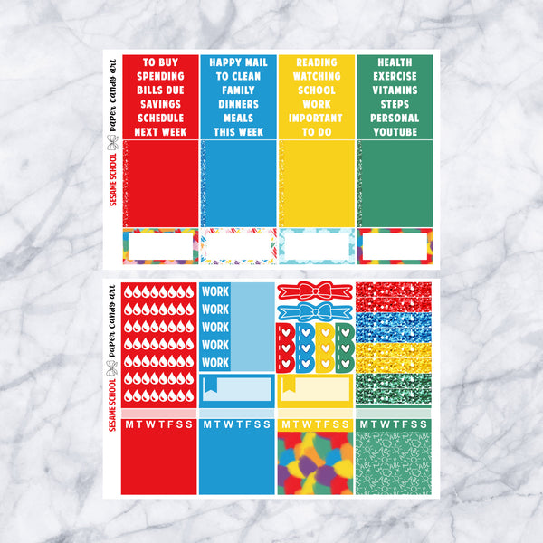 EC DELUXE KIT Sesame School // Weekly Planner Stickers Kit // Erin Condren