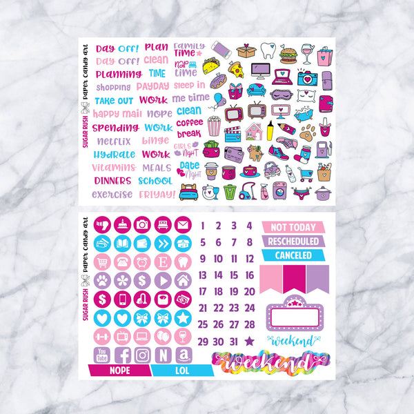 EC DELUXE Kit Sugar Rush // Weekly Planner Stickers Kit // Erin Condren