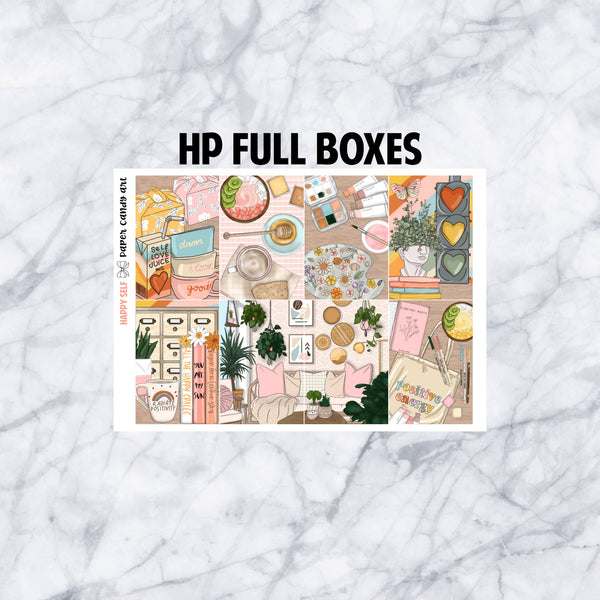 ADD-ONS Happy Self // Planner Stickers // double box, glitter headers, full boxes, deco, fashion girls