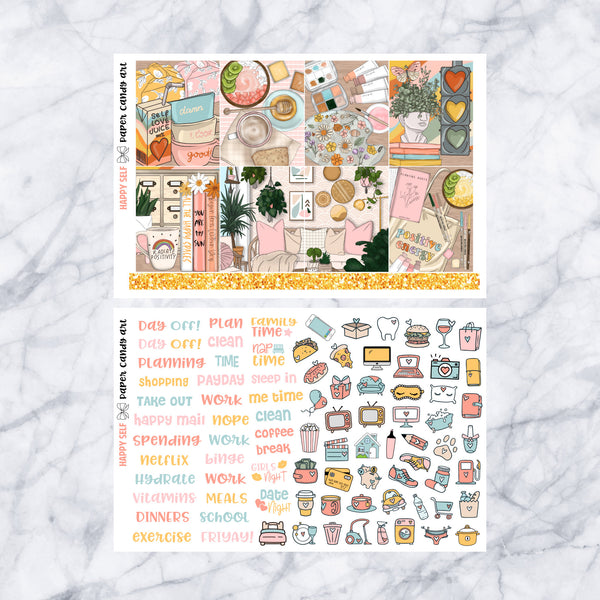 EC MINI Kit Happy Self // Weekly Planner Stickers Kit // Erin Condren