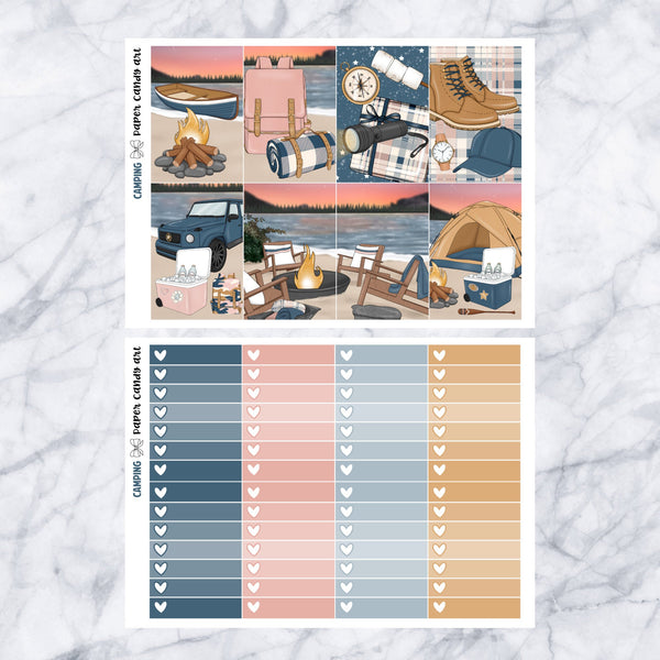 HP DELUXE Kit Camping // Weekly Planner Stickers Kit // Happy Planner Classic