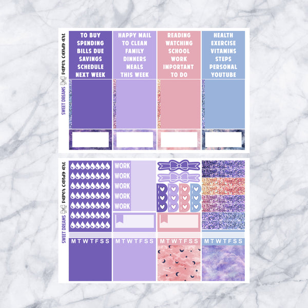 HP DELUXE Kit Sweet Dreams // Weekly Planner Stickers Kit // Happy Planner Classic