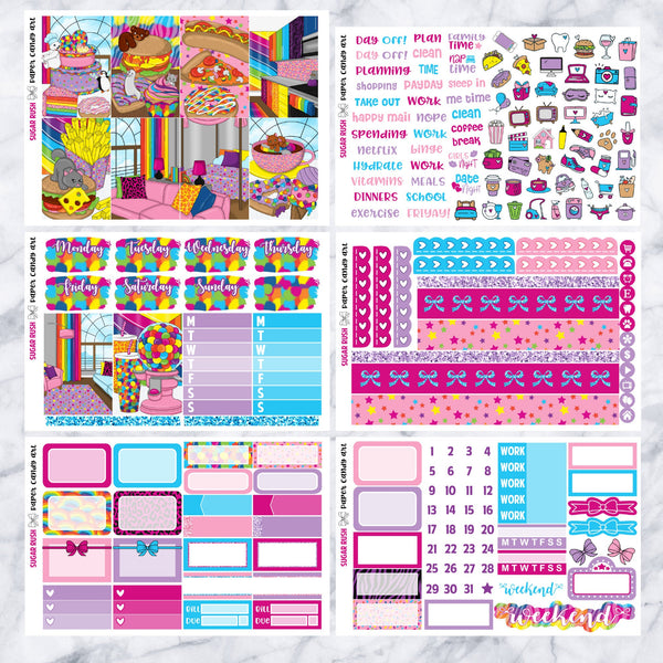 HP MINI Kit Sugar Rush // Weekly Planner Stickers Kit // Happy Planner Classic