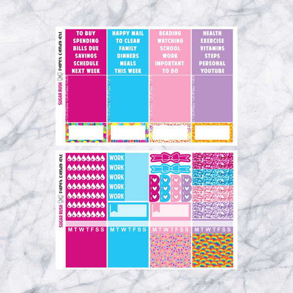 EC DELUXE Kit Sugar Rush // Weekly Planner Stickers Kit // Erin Condren