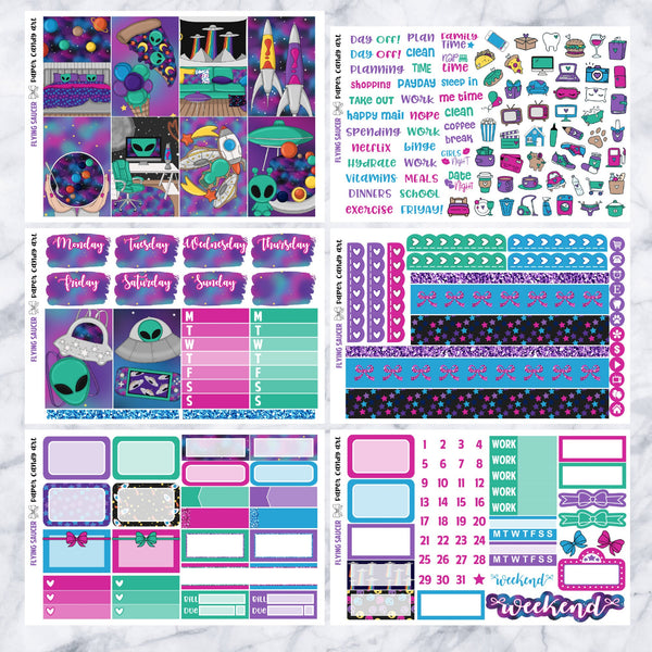 HP MINI Kit Flying Saucer // Weekly Planner Stickers Kit // Happy Planner Classic