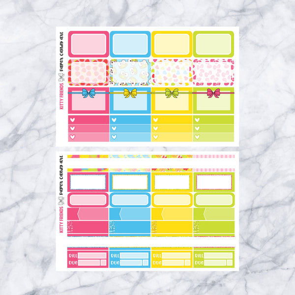 HP DELUXE Kit Kitty Friends // Weekly Planner Stickers Kit // Happy Planner Classic