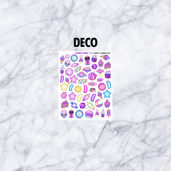 ADD-ONS Cosmic Candy // Planner Stickers // double box, glitter headers, full boxes, deco, fashion girls