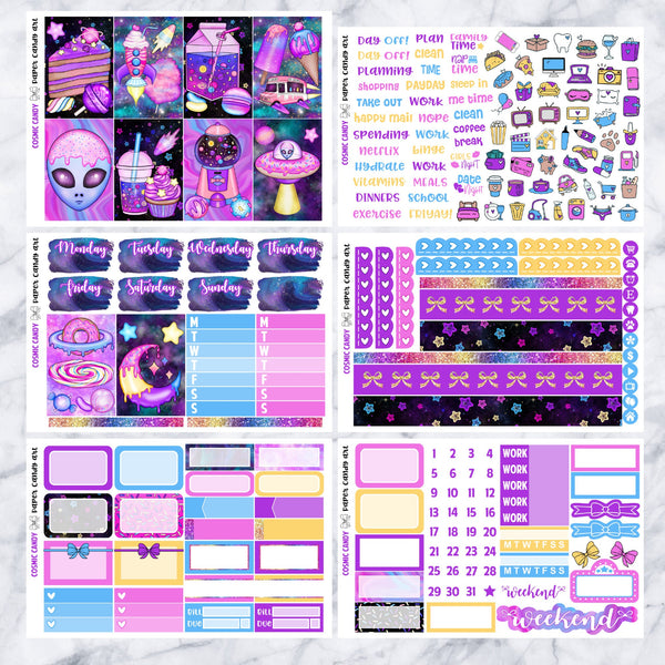 HP MINI Kit Cosmic Candy // Weekly Planner Stickers Kit // Happy Planner Classic