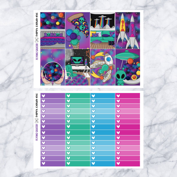 HP DELUXE Kit Flying Saucer // Weekly Planner Stickers Kit // Happy Planner Classic