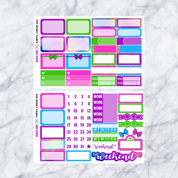 HP MINI Kit Space Trip // Weekly Planner Stickers Kit // Happy Planner Classic