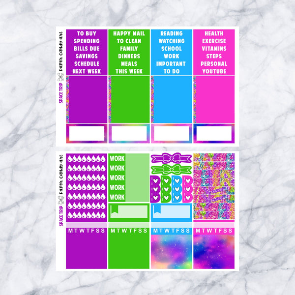 HP DELUXE Kit Space Trip // Weekly Planner Stickers Kit // Happy Planner Classic