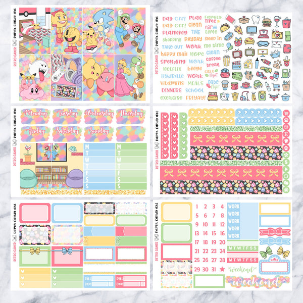 HP MINI Kit Retro Gamer // Weekly Planner Stickers Kit // Happy Planner Classic