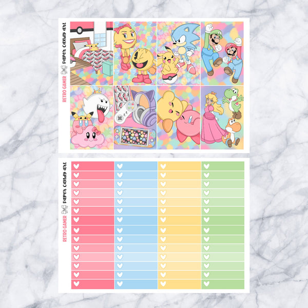 HP DELUXE Kit Retro Gamer // Weekly Planner Stickers Kit // Happy Planner Classic