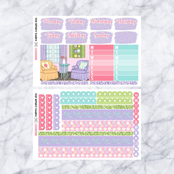 HP DELUXE Kit Breakfast // Weekly Planner Stickers Kit // Happy Planner Classic