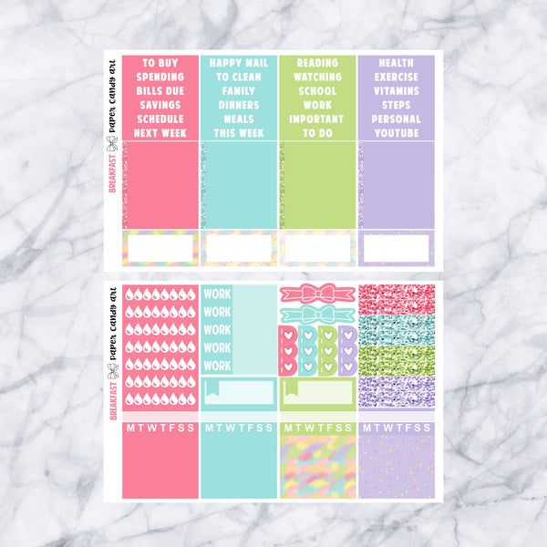 HP DELUXE Kit Breakfast // Weekly Planner Stickers Kit // Happy Planner Classic