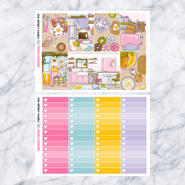 HP DELUXE Kit Breakfast Dream // Weekly Planner Stickers Kit // Happy Planner Classic