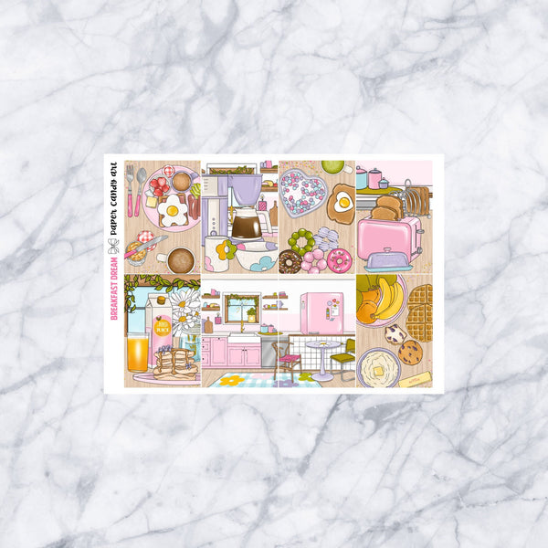 HP MINI Kit Breakfast Dream // Weekly Planner Stickers Kit // Happy Planner Classic